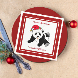 Servilleta De Papel Navidades de oso panda adoran a Fiesta rojo Person