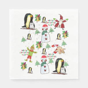 Servilleta De Papel Navidades de papel servilletas, Feliz Pingüino de 