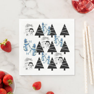 Servilleta De Papel Navidades de papel servilletas, hombre de nieve