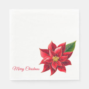 Servilleta De Papel Navidades de papel servilletas Red Poinsettia's-Lu