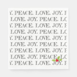 Servilleta De Papel Navidades de Peace Love Joy Holly Festidays