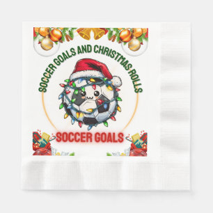 Servilleta De Papel Navidades de pelota de fútbol de Kawaii Gorra Navi