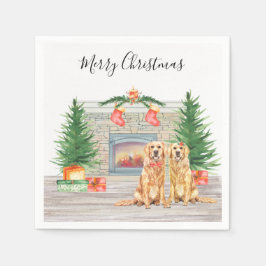 Servilleta De Papel Navidades de perro de Golden Retriever