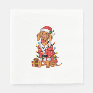 Servilleta De Papel Navidades de perro de Santa Vizsla iluminan Navida