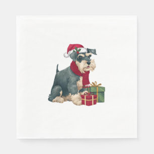 Servilleta De Papel Navidades de perro de Schnauzer gigantes vestidos