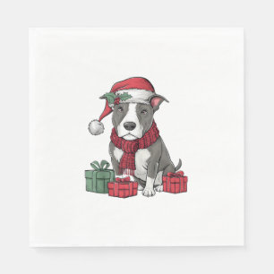 Servilleta De Papel Navidades De Perro De Toro Terrier De Los Estados