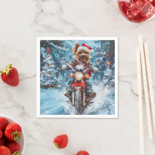 Servilleta De Papel Navidades de Perro Terrier de Biewer (In situ)