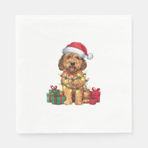 Servilleta De Papel Navidades de perros de Santa Hat Labradoodle