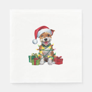 Servilleta De Papel Navidades de perros de Santa Hat Skye Terrier