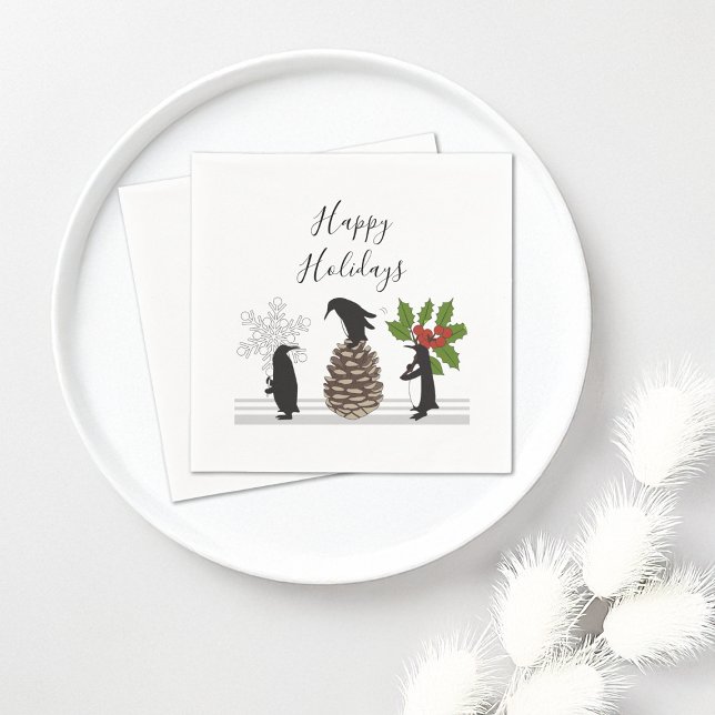 Servilleta De Papel Navidades de pingüino graciosos y personalizados (Subido por el creador)