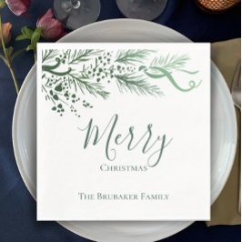 Servilleta De Papel Navidades de pino dibujados a mano elegantes y per