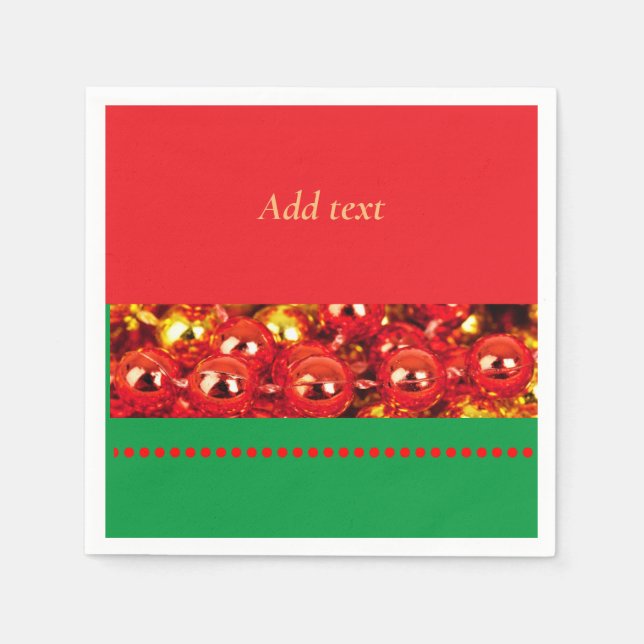 Servilleta De Papel Navidades de plantilla, rojos y verdes (Anverso)