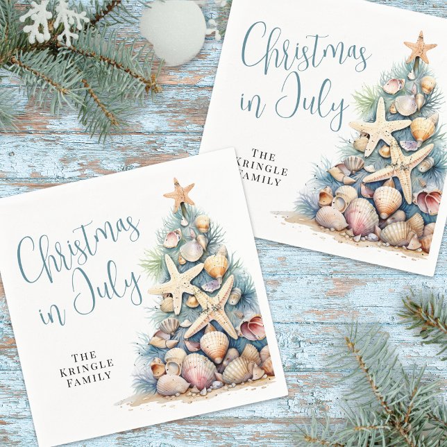 Servilleta De Papel Navidades De Playa En Julio (Beach Christmas In July Napkins)