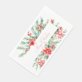 Servilleta De Papel Navidades de poinsettia y vegetación acuática