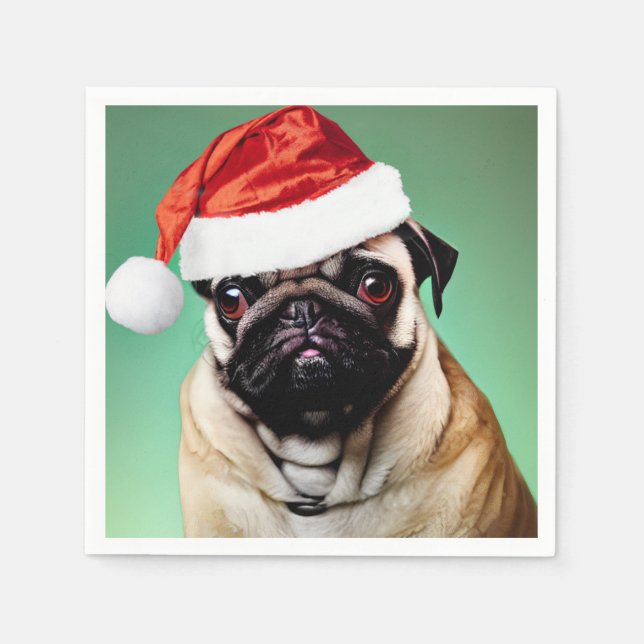 Servilleta De Papel Navidades de pug Dog (Anverso)