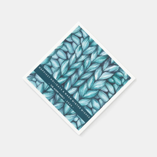 Servilleta De Papel Navidades de punto personalizado (Borde)