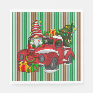 Servilleta De Papel Navidades de rayas verdes