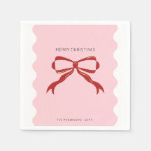 Navidades de Red Bow Coquette Squiggly Borders