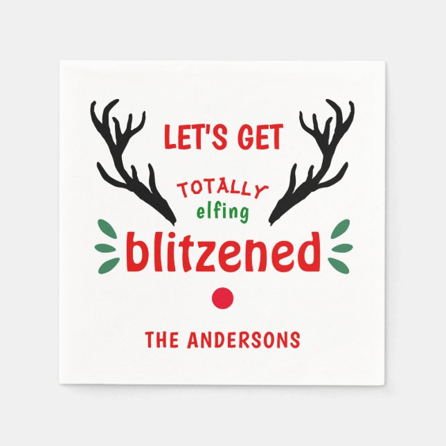 Servilleta De Papel Navidades de renos divertidos y totalmente desanim (Anverso)