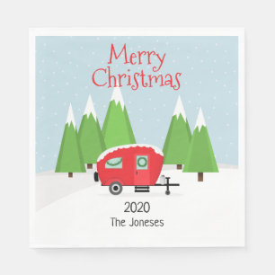 Servilleta De Papel Navidades de Retro Camper