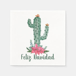 Servilleta De Papel Navidades de Saguaro Cactus Feliz Navidad