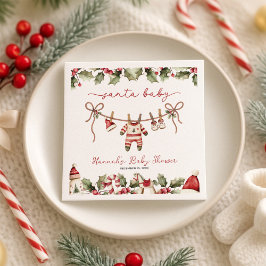 Servilleta De Papel Navidades de Santa Baby Clothesline Baby Shower