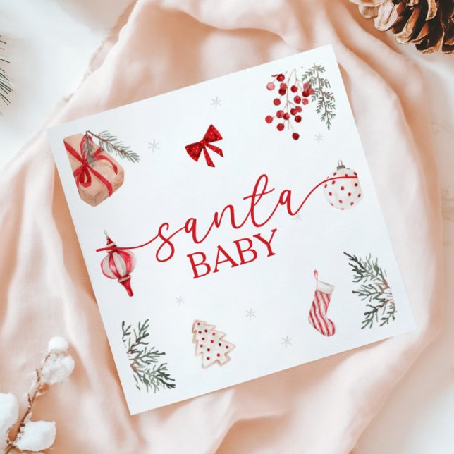 Servilleta De Papel Navidades de Santa Bebé Baby Shower (Subido por el creador)