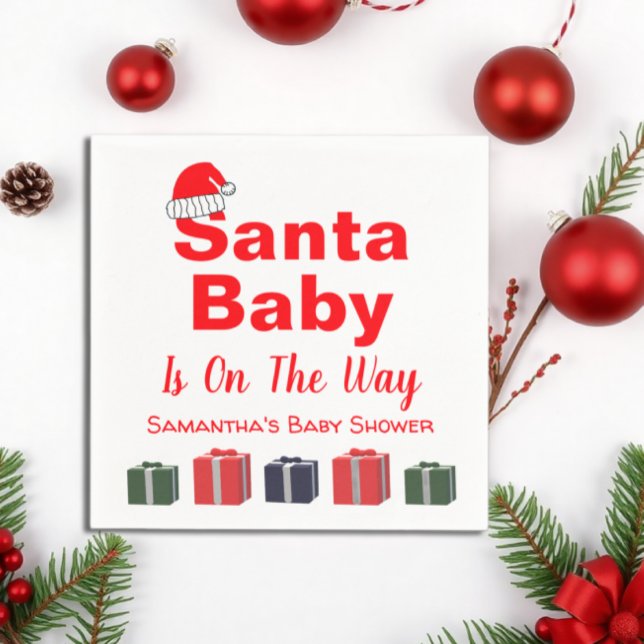 Servilleta De Papel Navidades de Santa Bebé Baby Shower (Subido por el creador)