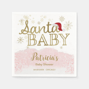 Servilleta De Papel Navidades de Santa Bebé Chica Baby Shower Napkins