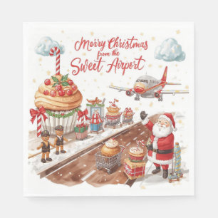 Servilleta De Papel Navidades de Santa Claus en una panadería en el ae