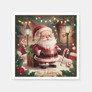 Servilleta De Papel Navidades de Santa Claus Retro