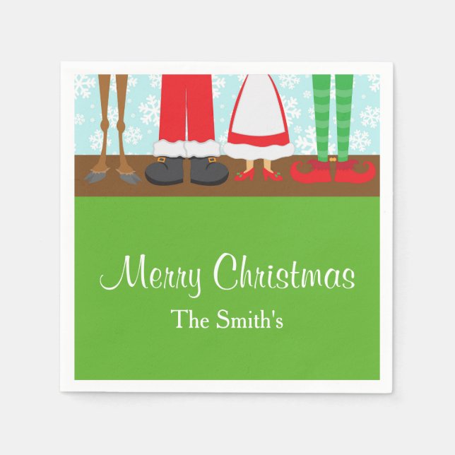 Servilleta De Papel Navidades de Santa Reindeer (Anverso)