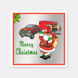 Servilleta De Papel Navidades de Santa Trailer de Camión Rodeo Occiden