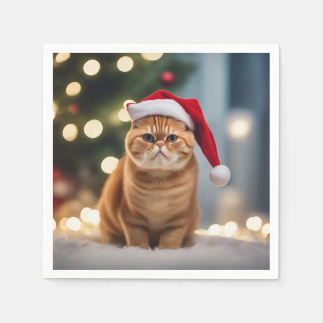 Servilleta De Papel Navidades de Shorthair exóticos (Anverso)