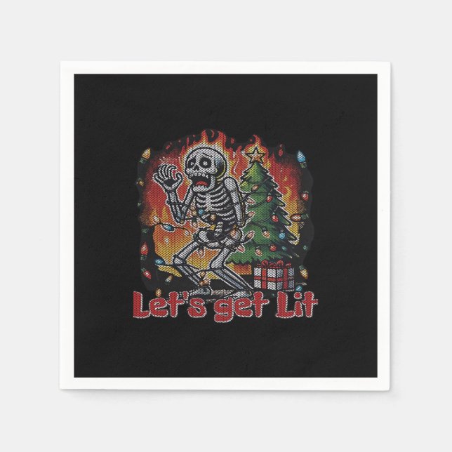 Servilleta De Papel Navidades de Skeleton divertidos (Anverso)