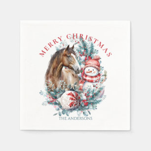 Servilleta De Papel Navidades de snowman acuarela elegante