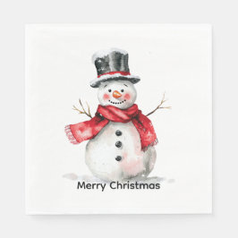 Servilleta De Papel Navidades de Snowman Red Scarf