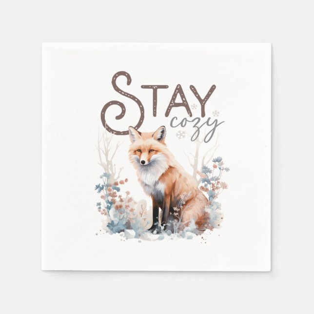 Servilleta De Papel Navidades de Stay Cosy Woodland Fox (Anverso)