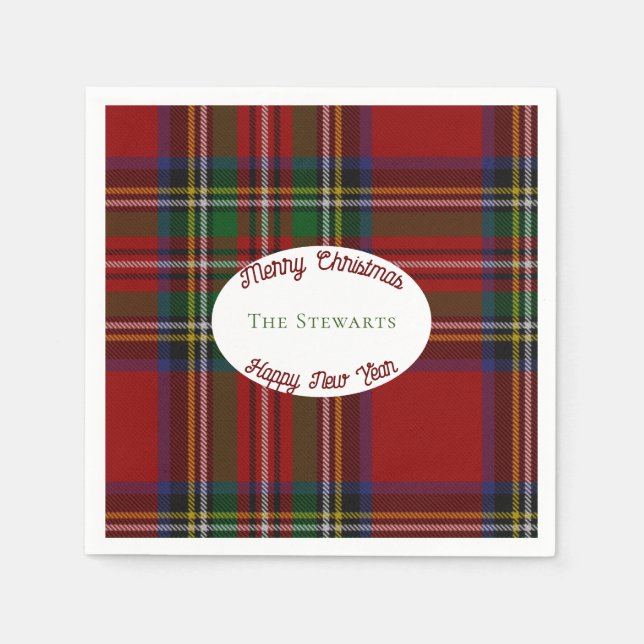 Servilleta De Papel Navidades de Stuart Plaid Tartán (Anverso)