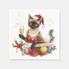 Servilleta De Papel Navidades de tenis Fiesta con jugadores de gato