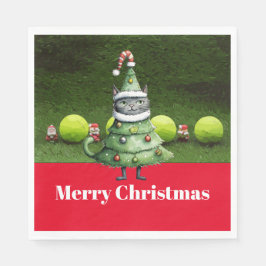 Servilleta De Papel Navidades de tenis para jugador que ama al gato