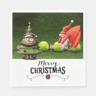 Servilleta De Papel Navidades de tenis para jugador que ama al gato
