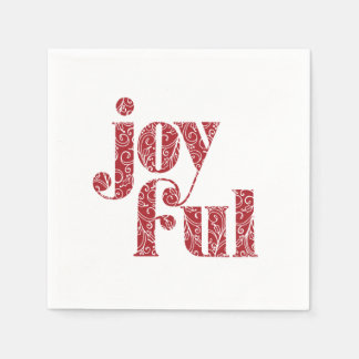 Servilleta De Papel Navidades de tipografía ornate Red Joyful/vacacion