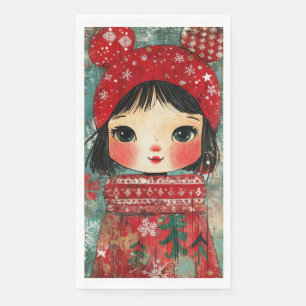 Servilleta De Papel Navidades de toallas invitadas de papel Chica de A