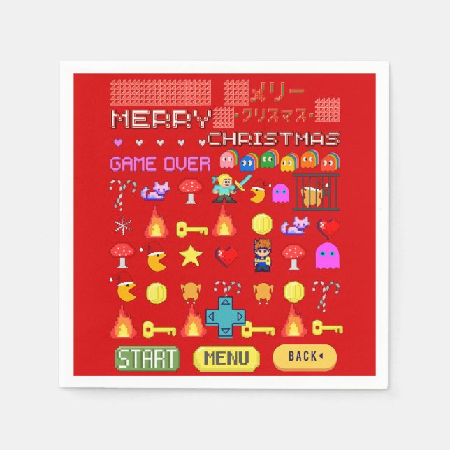 Servilleta De Papel Navidades de vacaciones de Mikitiez videogame cute (Anverso)