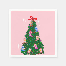 Servilleta De Papel Navidades de Western Boots, chica de vaca rosa mod