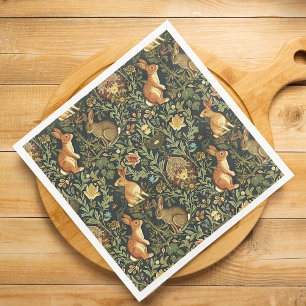 Servilleta De Papel Navidades de William Morris Woodland Floral Rabbit