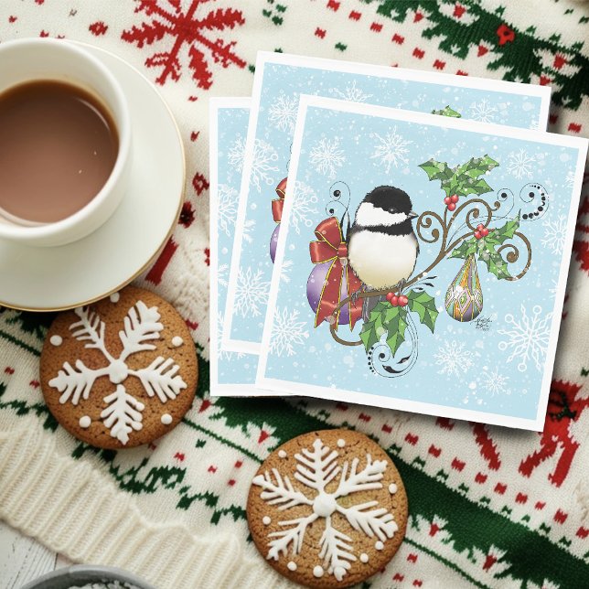 Servilleta De Papel Navidades de Winter Chickadee (Subido por el creador)