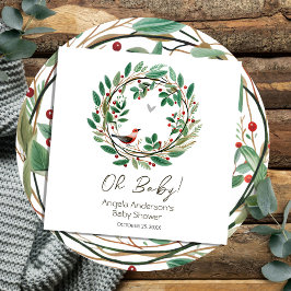 Servilleta De Papel Navidades de Winter Wreath Berry Baby Shower