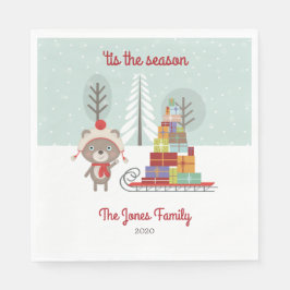 Servilleta De Papel Navidades de Woodland Bear